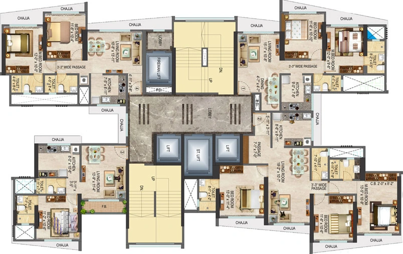Floor Plan of Liberty Bay Vue in Malad West, Mumbai - Image 36982