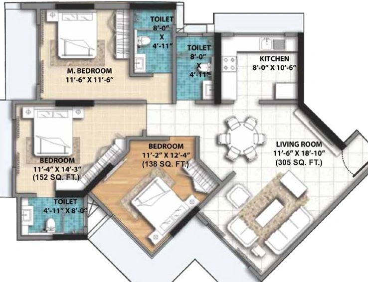 3 BHK Flat in Ahuja O2 in Sion East, Mumbai - Image 468392
