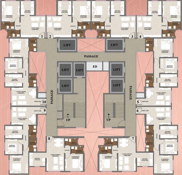 Floor Plan of Dosti Planet North in Mumbra, Thane - Image 1169