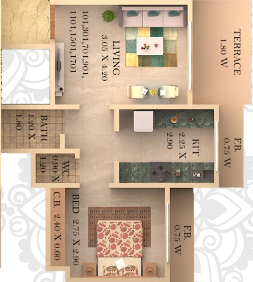 1 BHK Flat in Sarvoday Onyx in Kalyan West, Thane - Image 448690