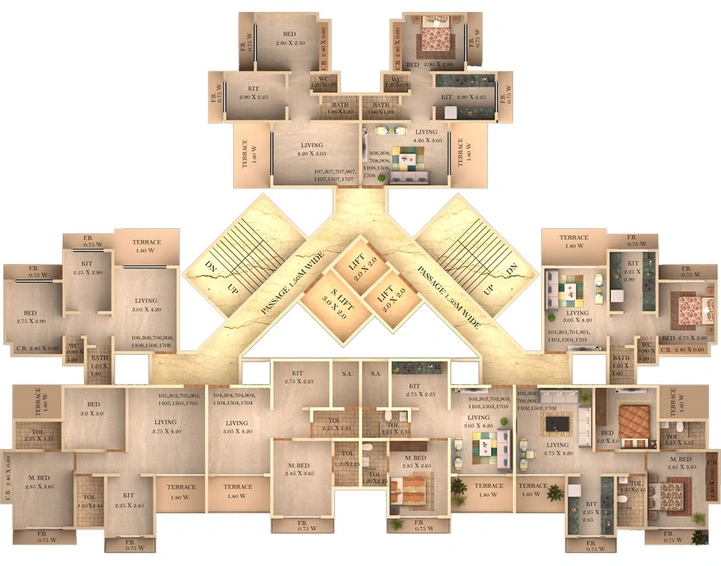 Floor Plan of Sarvoday Onyx in Kalyan West, Thane - Image 24852