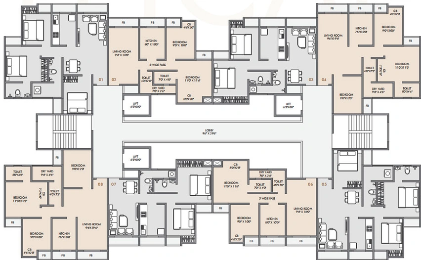 Floor Plan of Nice World in Mumbra, Thane - Image 88282
