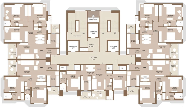 Floor Plan of Unique Seasons One in Kalyan West, Thane - Image 24989
