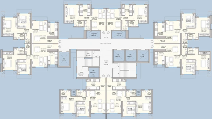 Floor Plan of Raunak Maximum City in Kasarvadavali, Thane - Image 123052