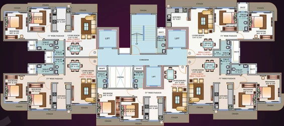 Floor Plan of Bhoomi Prestige in Santacruz West, Mumbai - Image 37145