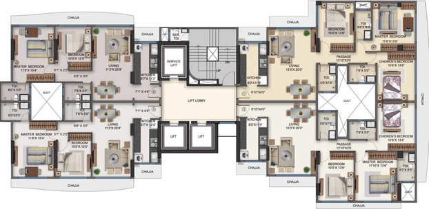 Floor Plan of Naman Habitat in Andheri West, Mumbai - Image 37201