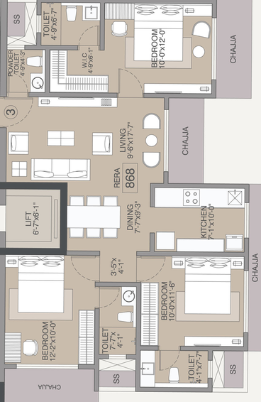 3 BHK Flat in Rudra ODC 1 in Goregaon West, Mumbai - Image 468676