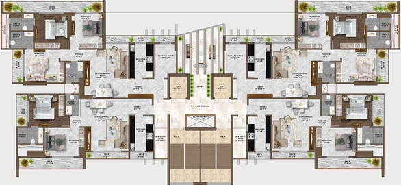 Floor Plan of Shakti K. R. Heights in Bhiwandi, Thane - Image 25526