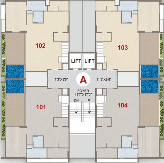 Floor Plan of Kaavyaratna The Bougainvillea in Randesan, Gandhinagar - Image 27930