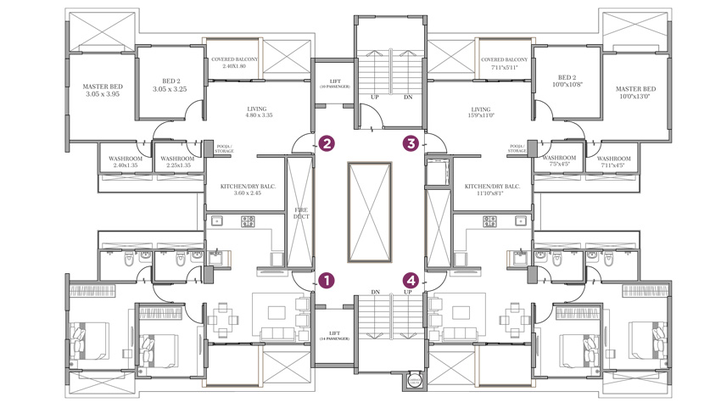 Floor Plan of Bharat The Province in Punawale, Pune - Image 11125