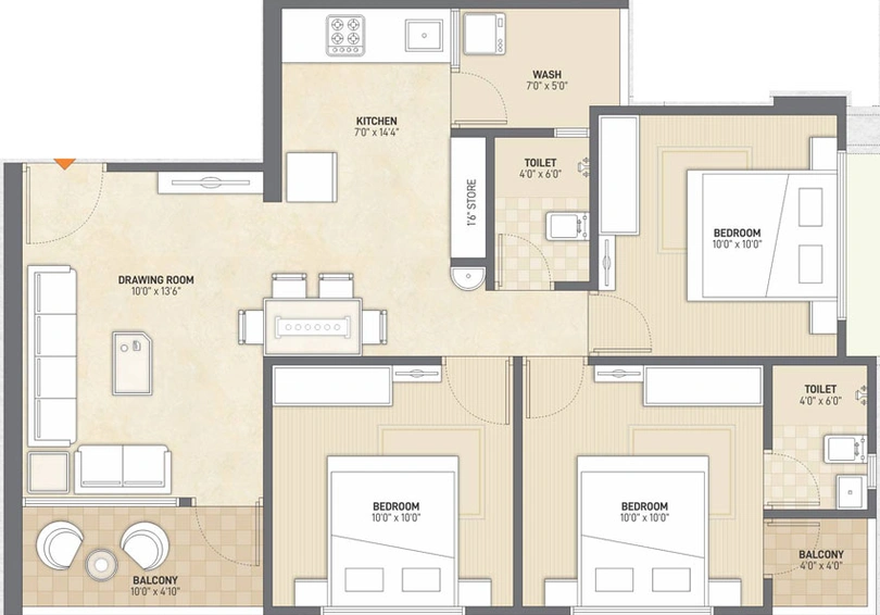 3 BHK Flat in Chandarana Sharnam Arise in Narolgam, Ahmedabad - Image 456384