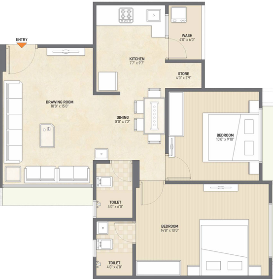 2 BHK Flat in Chandarana Sharnam Arise in Narolgam, Ahmedabad - Image 456383
