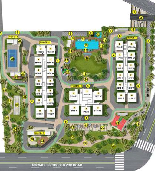Master Plan of Cybercity West Brook in Kokapet, Hyderabad - Image 57986