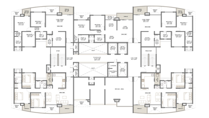 Floor Plan of Ravima Newton Homes in Tathawade, Pune - Image 11156