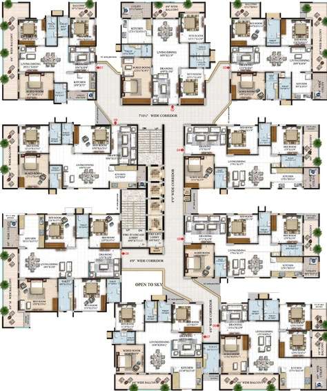 Floor Plan of Maphar Decent Tower in Mehdipatnam, Hyderabad - Image 52002