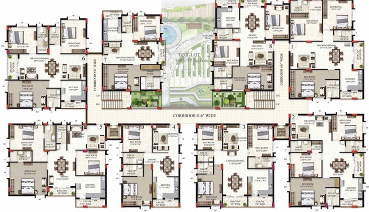 Floor Plan of Maphar Saba Residency in Banjara Hills, Hyderabad - Image 52019