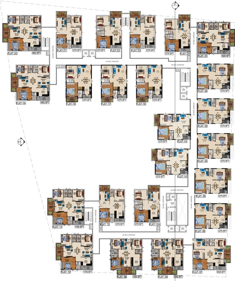 Floor Plan of Merlion Galaxia in Pragathi Nagar, Hyderabad - Image 52033
