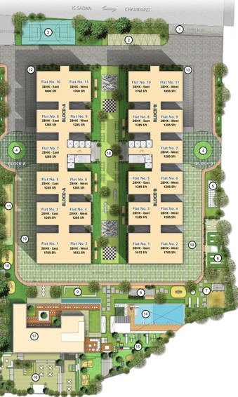 Master Plan of Namishree BPS Twin Tower in Saidabad, Hyderabad - Image 52056
