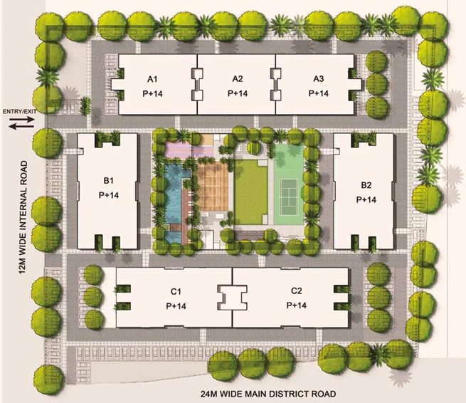 Master Plan of Kohinoor Abhimaan Homes in Shirgaon, Pune - Image 11177