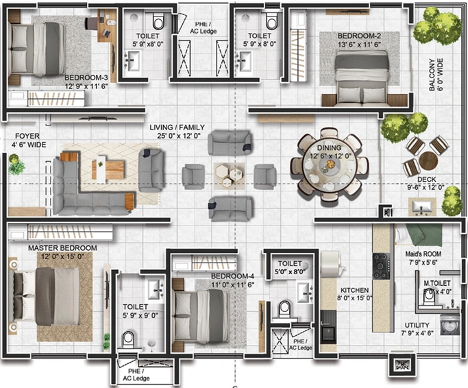 3 BHK Flat in Prestige Beverly Hills in Kokapet, Hyderabad - Image 515409
