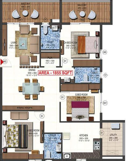 2 BHK Flat in PVR Anmol in Bachupally, Hyderabad - Image 124846