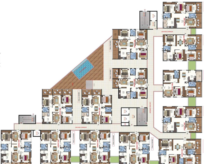 Floor Plan of PVR Anmol in Bachupally, Hyderabad - Image 162