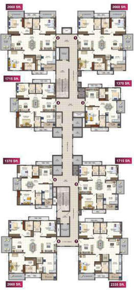 Floor Plan of Rajapushpa Provincia in Narsingi, Hyderabad - Image 52251