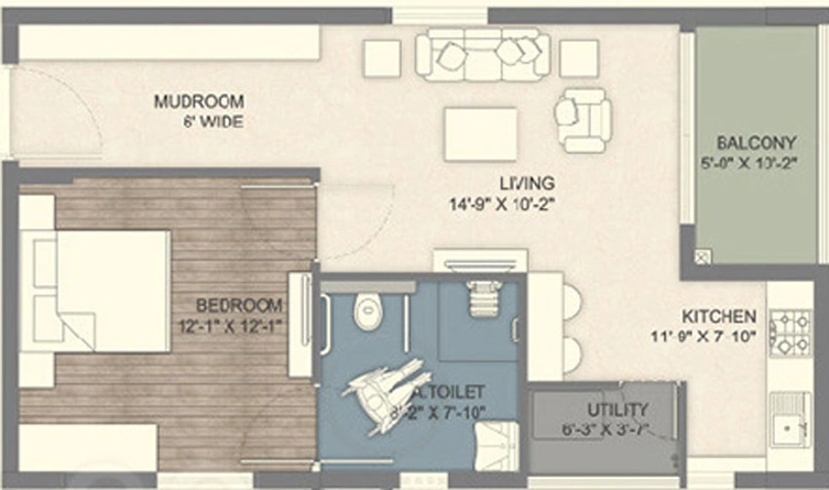 1 BHK Flat in Ramky Golden Circle in Tukkuguda, Hyderabad - Image 503211
