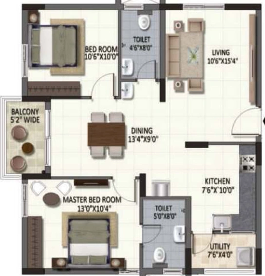 2 BHK Flat in Ramky One Harmony in Bachupally, Hyderabad - Image 503233