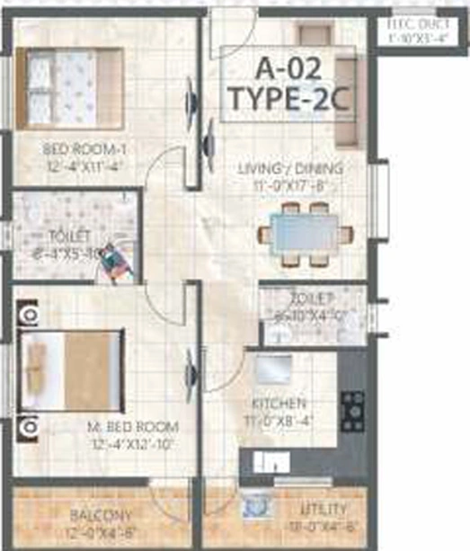 2 BHK Flat in Saket Pranamam in Kompally, Hyderabad - Image 503338