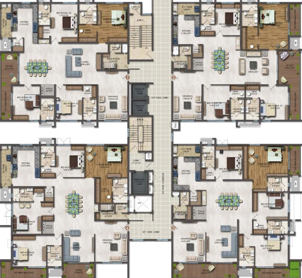 Floor Plan of Sri Fortune One in Banjara Hills, Hyderabad - Image 182