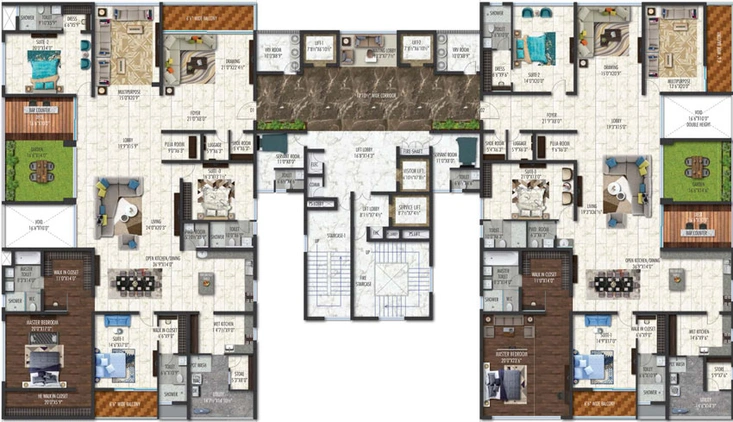 Floor Plan of Sri Fortune Sonthalia Sky Villas in Kokapet, Hyderabad - Image 58035