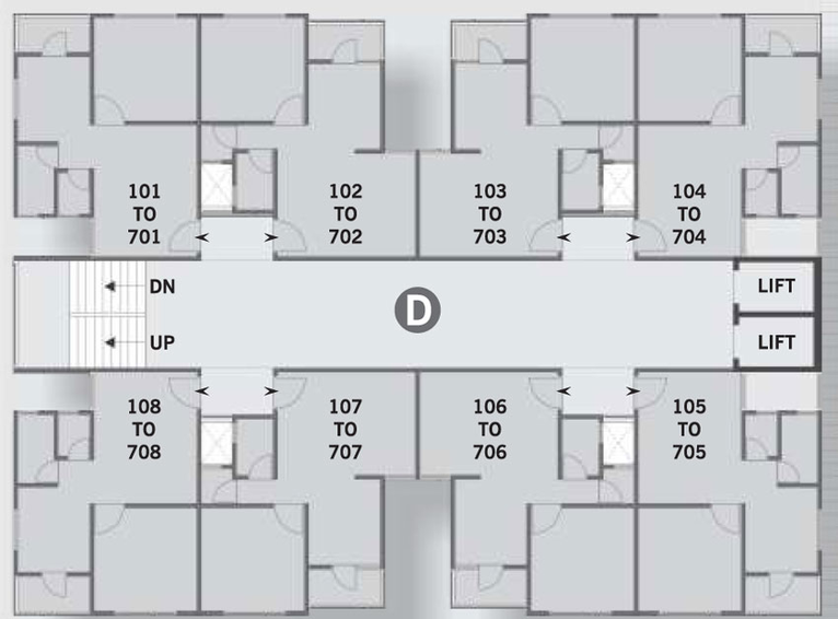 Floor Plan of Raghuvir Aryaman Residency in Vatva, Ahmedabad - Image 29365