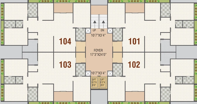 Floor Plan of Sadguru Sky in Nikol, Ahmedabad - Image 29406