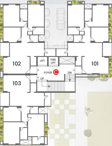 Floor Plan of Satyamev Serene in Gota, Ahmedabad - Image 29421