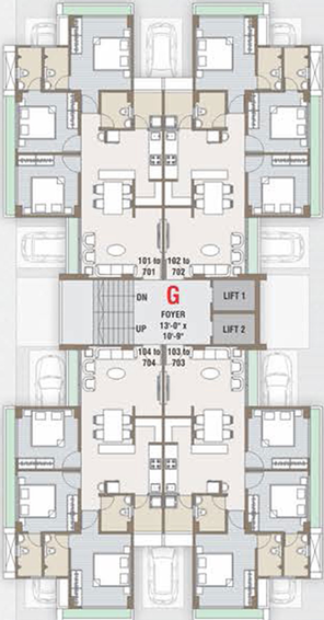 Floor Plan of Shlok Pushkar Gold in Isanpur, Ahmedabad - Image 29469