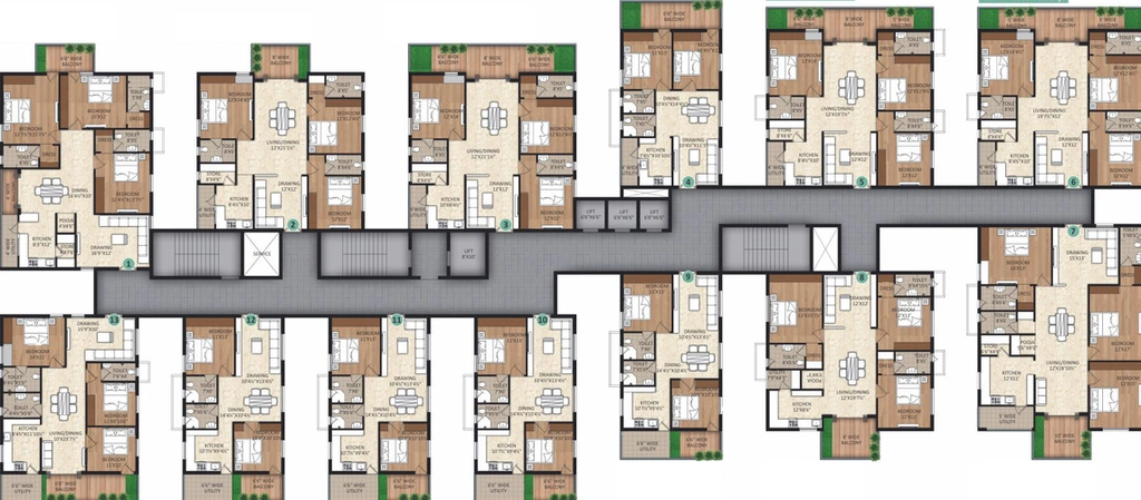 Floor Plan of Haneesh Ortus in Kukatpally, Hyderabad - Image 52741