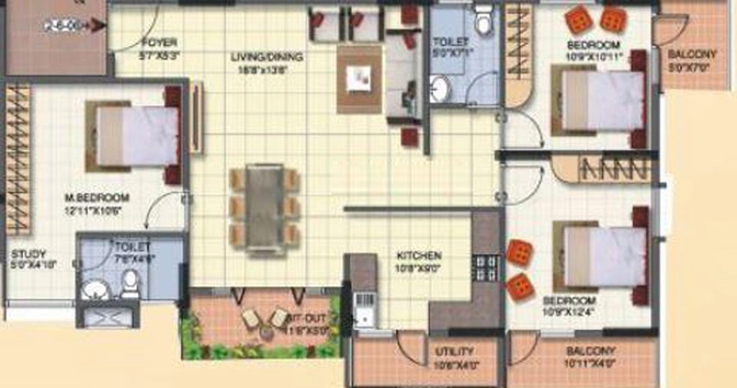 3 BHK Flat in Shravanthi Sunniva Willow in Sarjapur, Bangalore - Image 471737