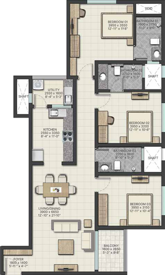 3 BHK Flat in Sobha Athena in Thanisandra, Bangalore - Image 471769