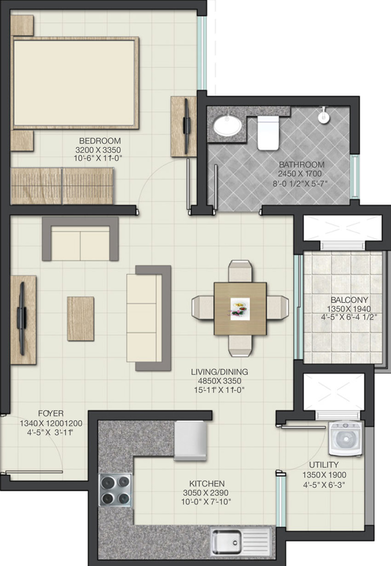 1 BHK Flat in Sobha Lake Garden in Krishnarajapuram, Bangalore - Image 471879