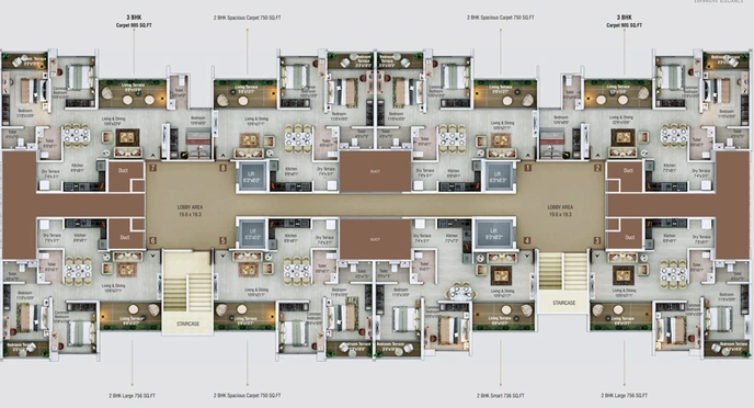 Floor Plan of Shaligram Sky in Kiwale, Pune - Image 69985