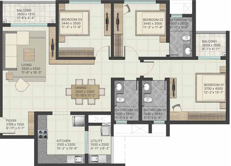 3 BHK Flat in Sobha Manhattan Towers in Electronic City, Bangalore - Image 472111