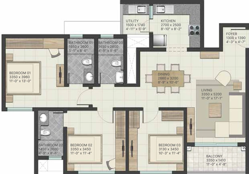 3 BHK Flat in Sobha Manhattan Towers in Electronic City, Bangalore - Image 472110