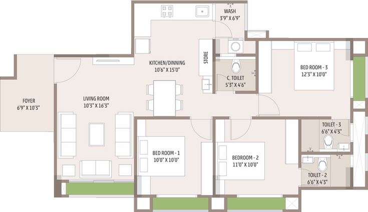3 BHK Flat in Sheladia Sarva in Shela, Ahmedabad - Image 778911