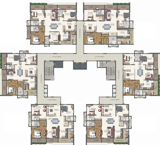 Floor Plan of Poulomi 90 in Kokapet, Hyderabad - Image 58044