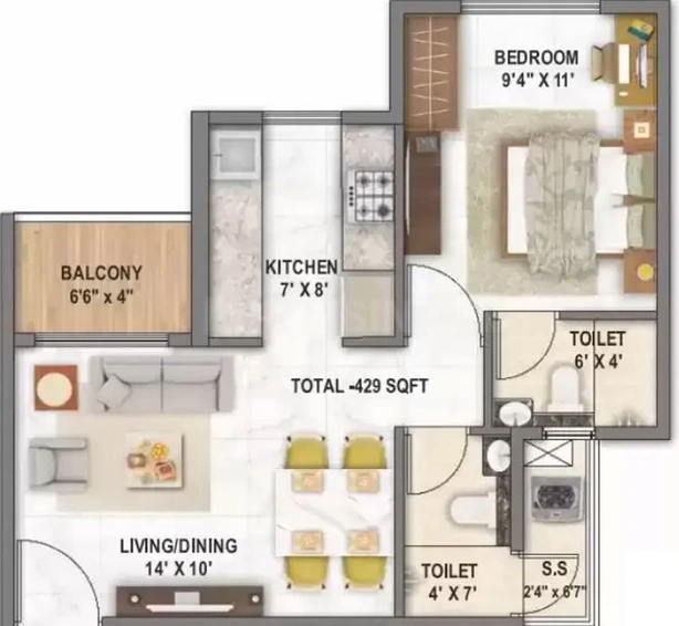 1 BHK Flat in Today Anandam 2 in Kharghar, Navi Mumbai - Image 467881