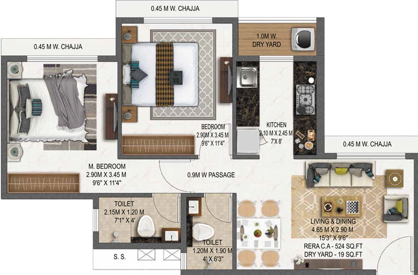 2 BHK Flat in Today Mangalam in Kharghar, Navi Mumbai - Image 467894