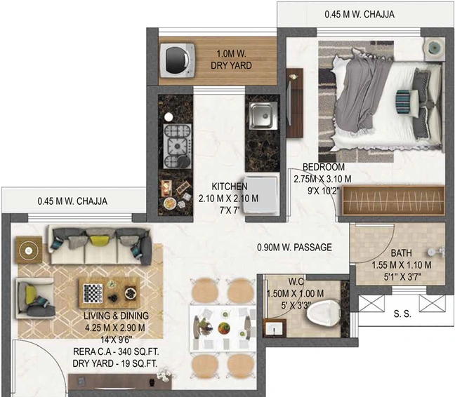 1 BHK Flat in Today Mangalam in Kharghar, Navi Mumbai - Image 467893
