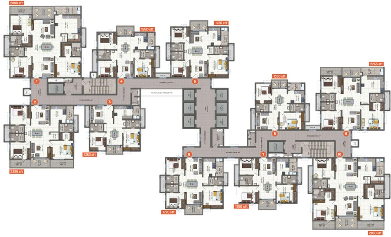 Floor Plan of Rajapushpa Imperia in Tellapur, Hyderabad - Image 53033