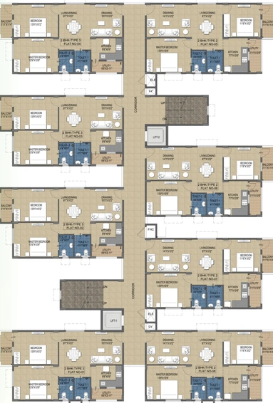 Floor Plan of Ramky Greenview Apartments in Tukkuguda, Hyderabad - Image 53044